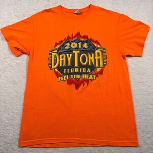 2014 Daytona Florida "Feel the Heat" Men's M Orange Graphic T-Shirt